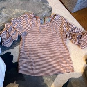 Anthropologie Skies Are Blue Tiered Sleeve Top